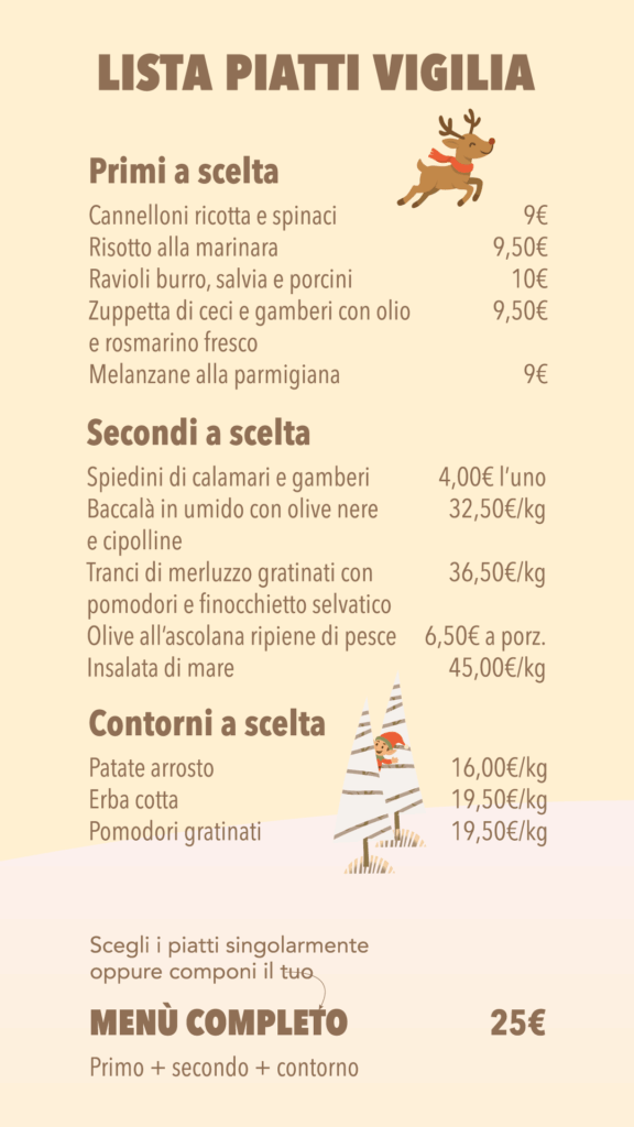 Lista piatti Vigilia di Natale 2025